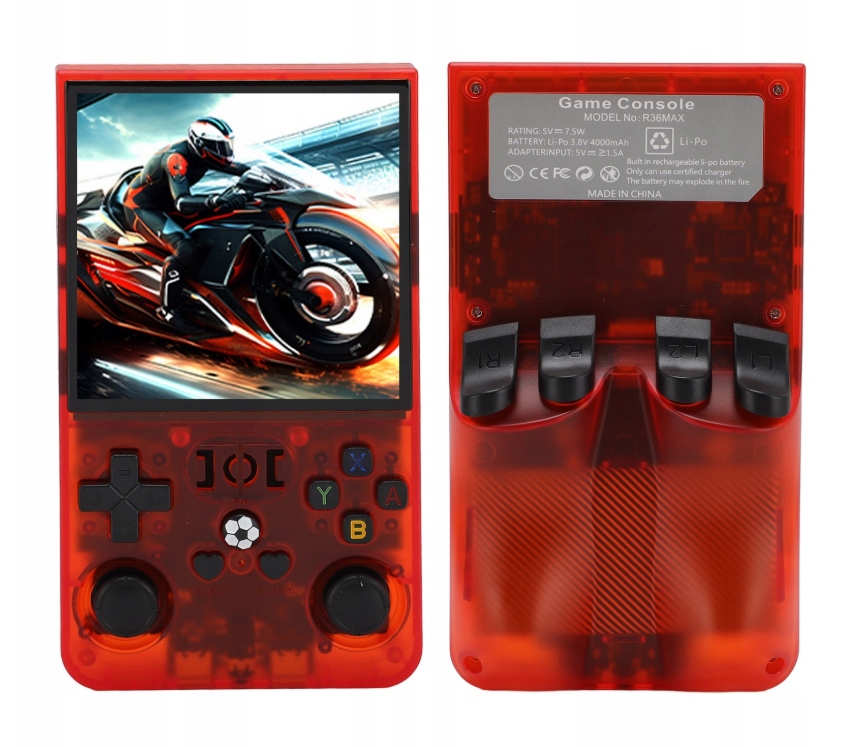 Herní konzole R36S Retro červená
