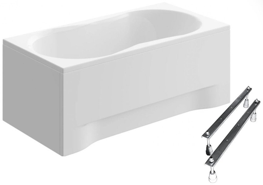 Obdélníková vana Polimat Gracja 150x70 s bílým krytem a bonus nohami