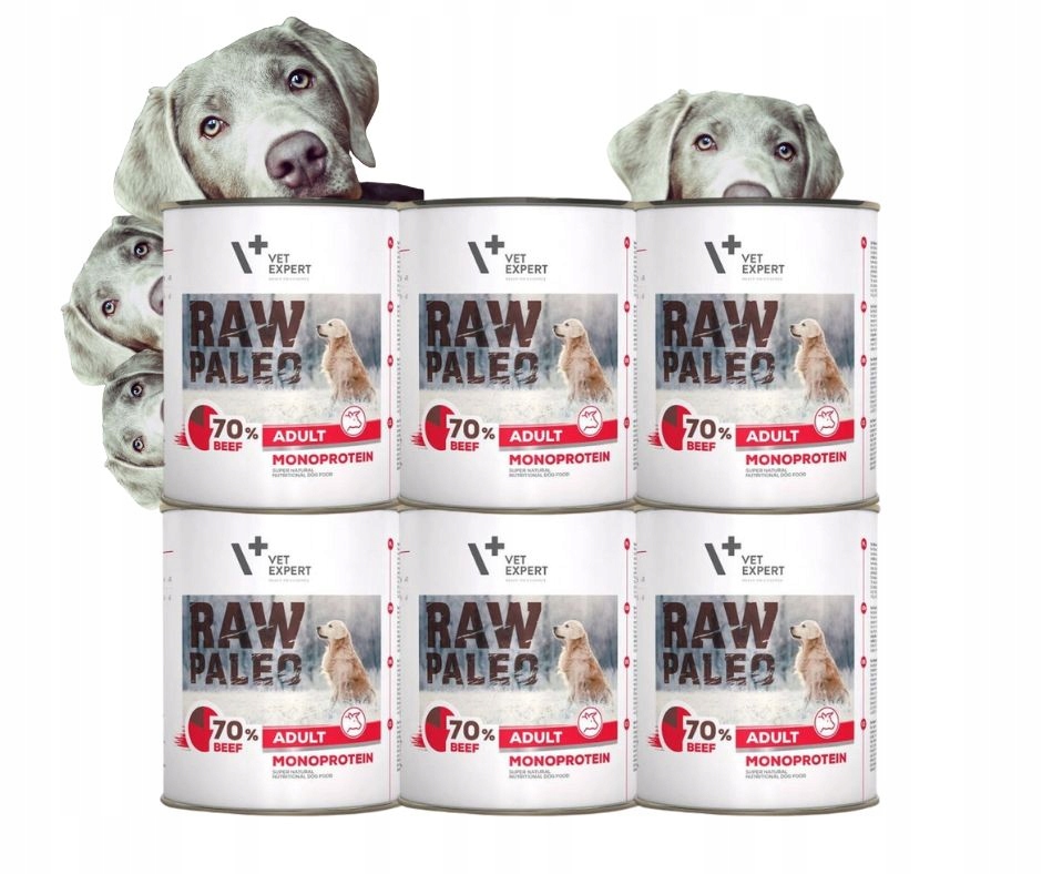 Levně Raw Paleo Beef Krmivo pro dospělé psy Hovězí maso Set 6x800g