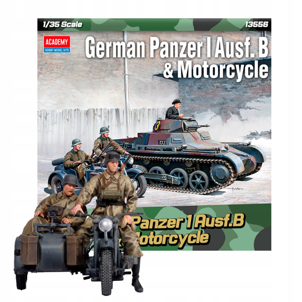 Unikátní sada: tank Panzer I a vojenská motorka s košem Academy