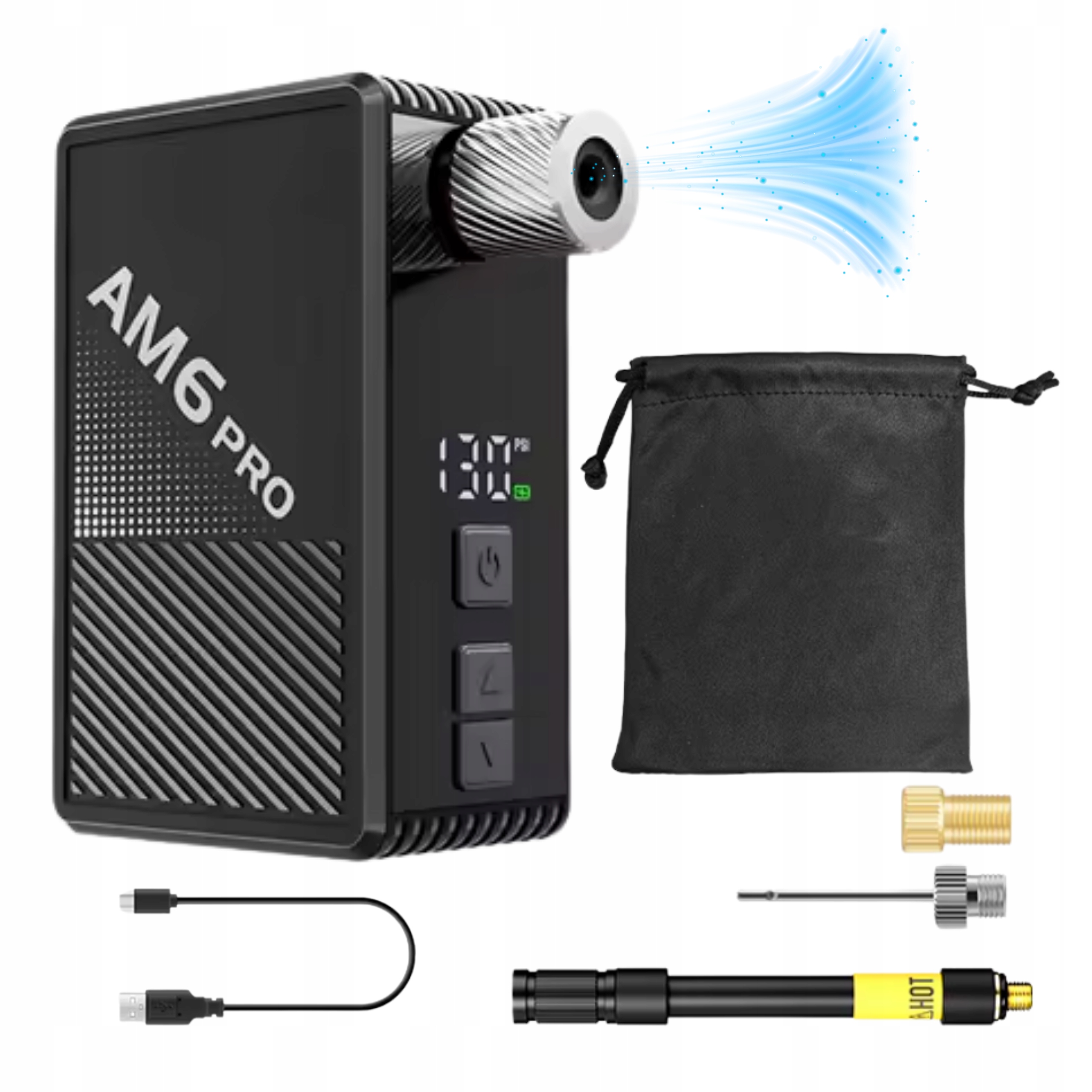 Pompka rowerowa elektryczna Mini Kompresor Mocny LCD mała 150psi 800mAh