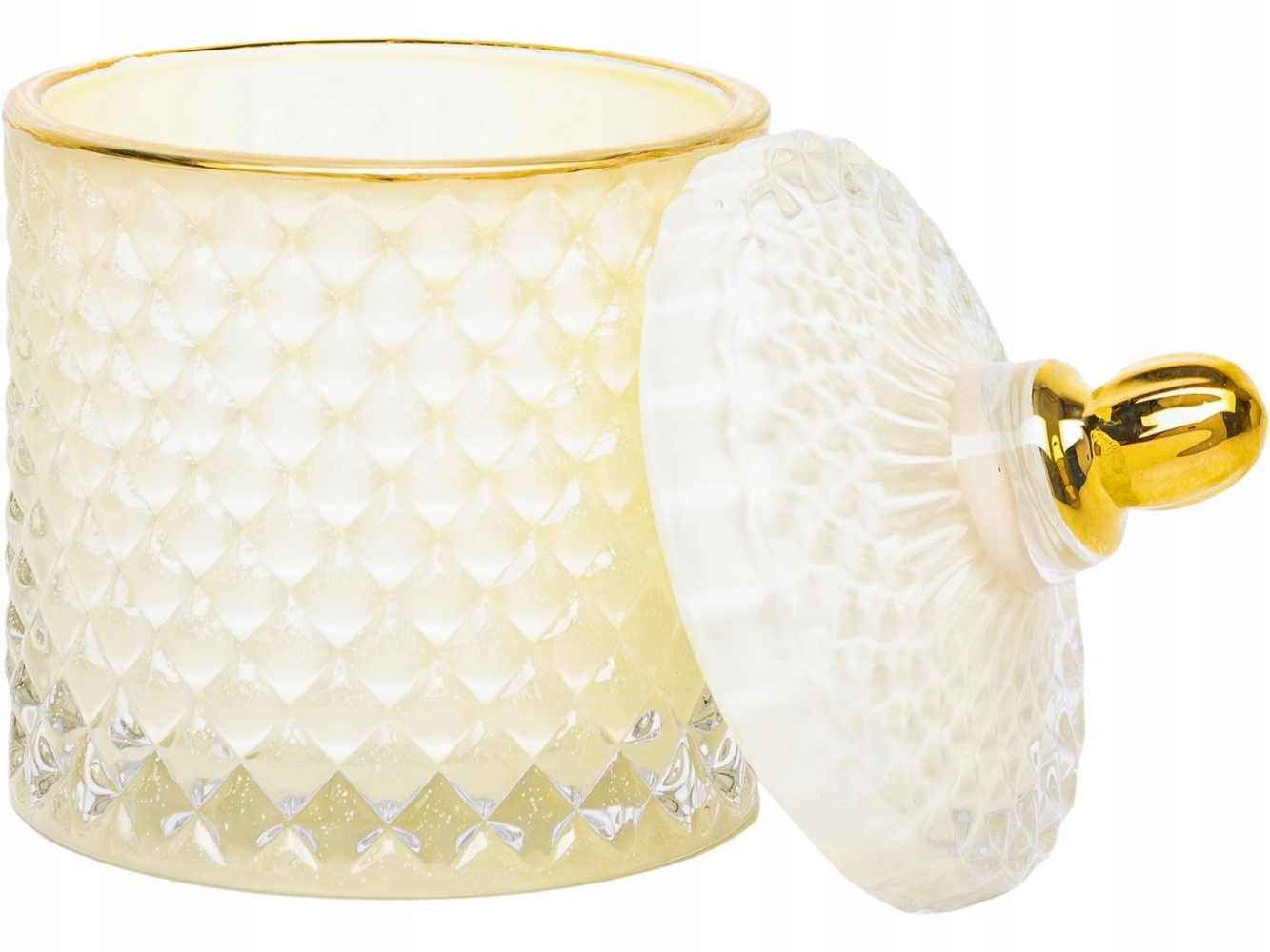 SZKLANY Pojemnik 13 x 8,5 cm NA WACIKI PŁATKI KOSMETYCZNE - Kremowy Złoty Kod producenta 171979