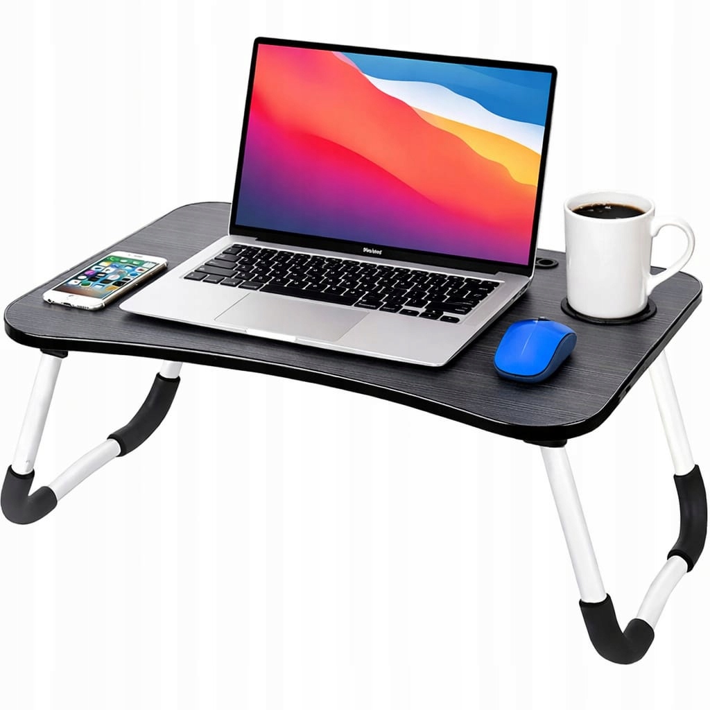 DUŻY STOLIK SKŁADANY POD LAPTOP TABLET ŚNIADANIOWY PODSTAWKA DO ŁÓŻKA TACA