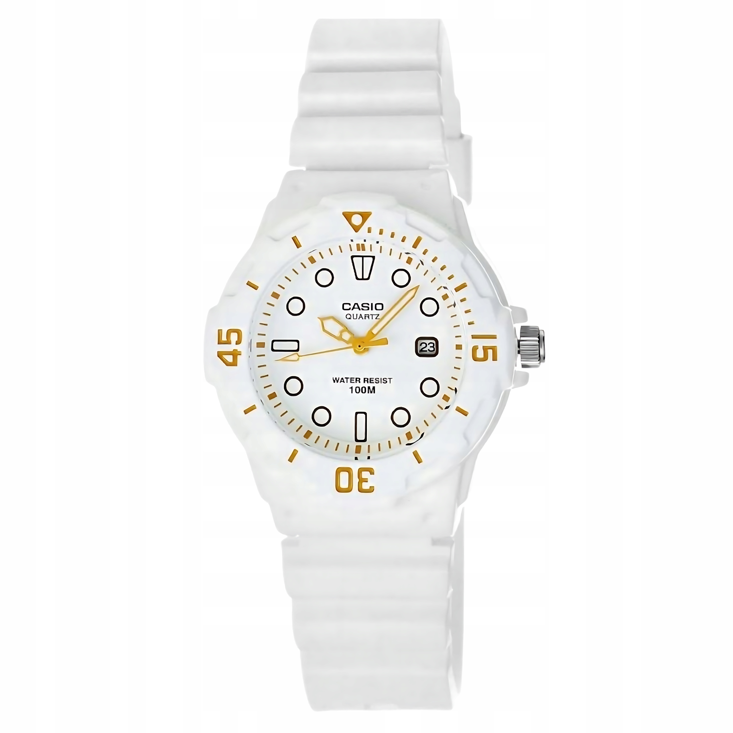 Hodinky Casio LRW-200H-7E2VDF Robustní vodotěsné WR100 Bílé zlaté pouzdro