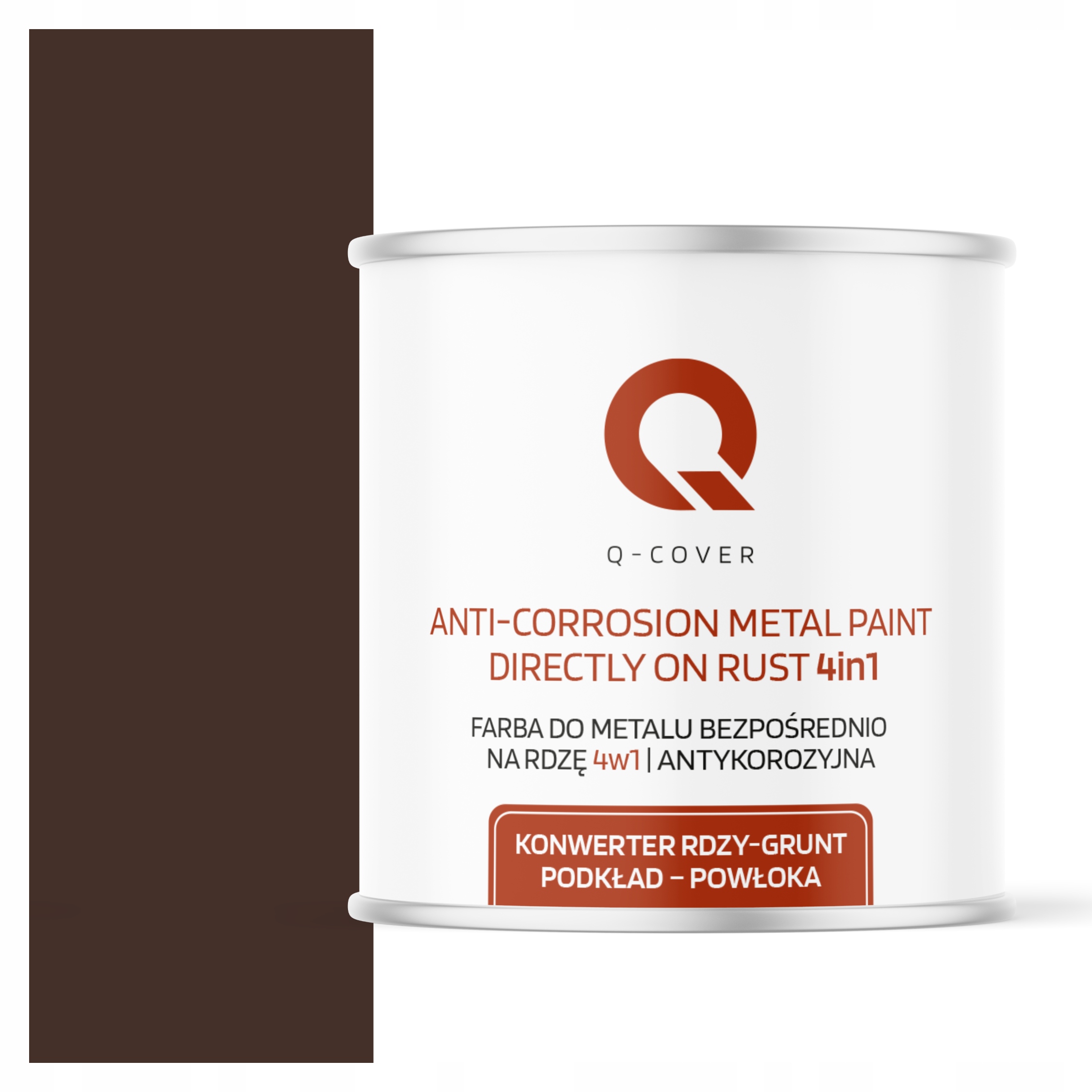 Farba Do Metalu Na Rdzę Ocynk Stal 4w1 Czekoladowy Brąz Ral 8017 Mat 2.5L