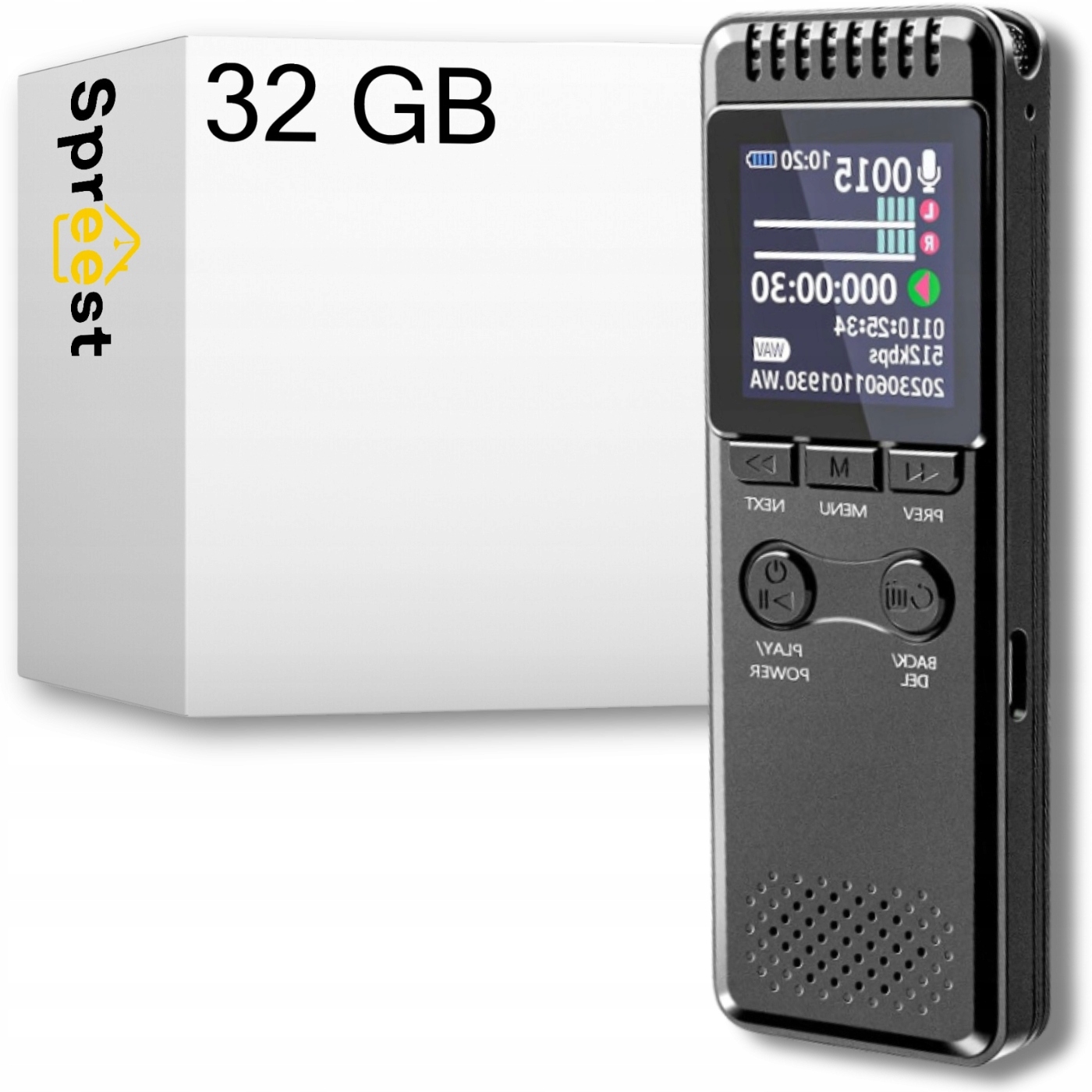 Špionážní Diktafon Mini Digitální Odposlech Malý Flash Disk 32 Gb Profesionální