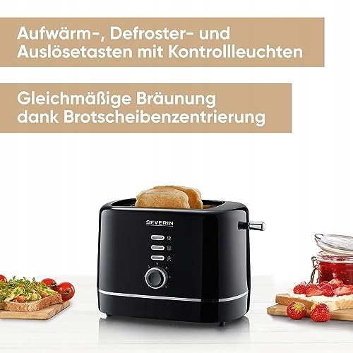 SEVERIN Toster 2 Kromki 850W Czarny — miniatura 2