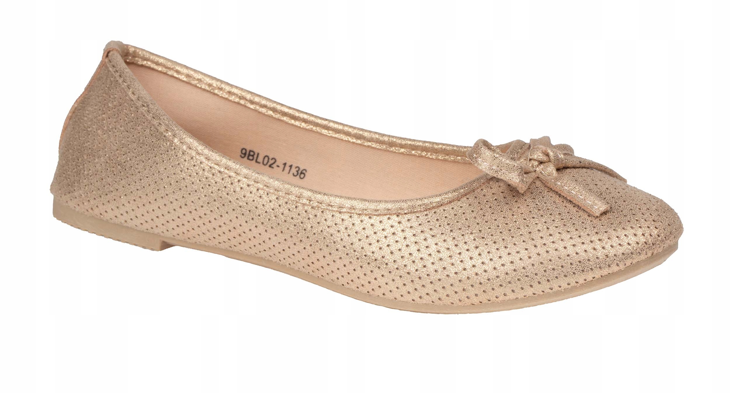 BALERINY DAMSKIE NEWS 9BL02-1136 PINK Wzór dominujący bez wzoru