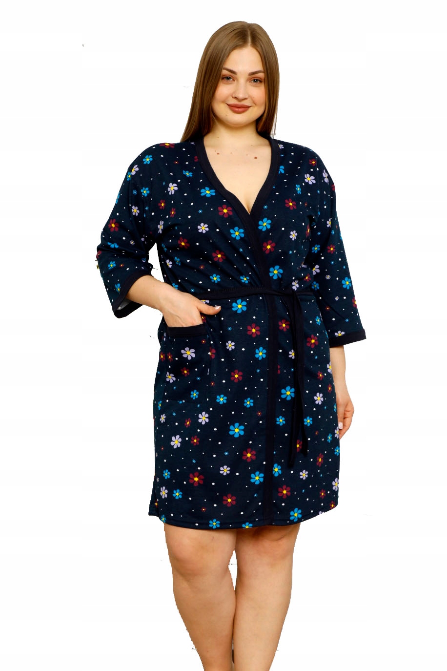 SZLAFROK DAMSKI plus size duży bawełniany PODOMKA Model plus size