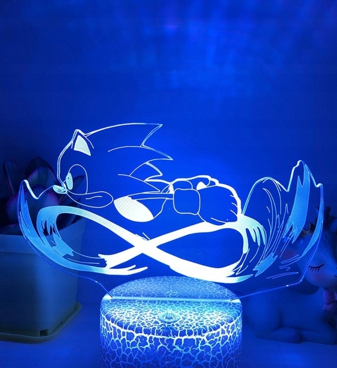 Lampka nocna 3D LED Sonic z 4 hologramami i pilotem RegMag – Wymiana panelu w kilka sekund