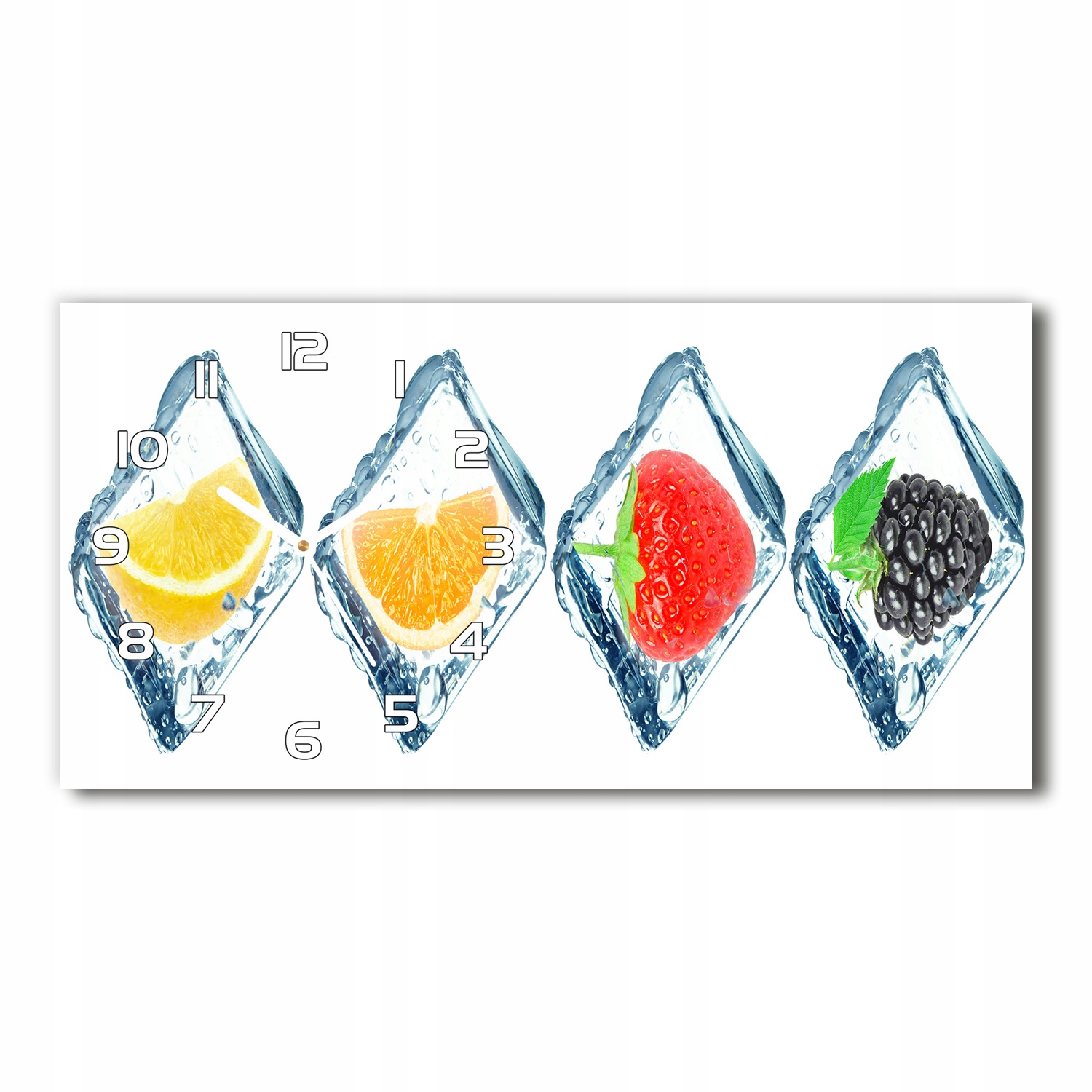 

Zegar ścienny szklany Owoce w kostkach 60x30 cm