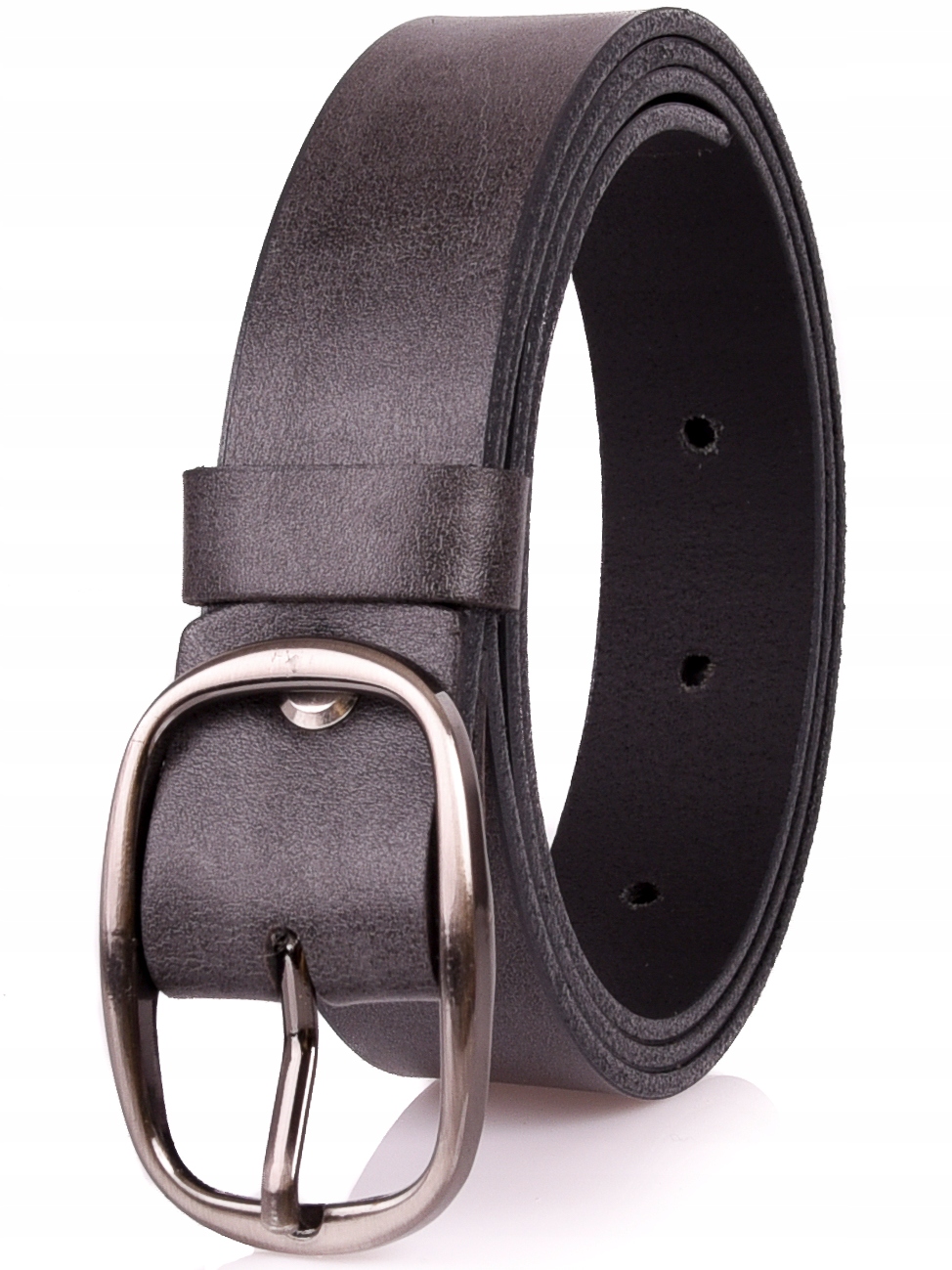 

Skórzany Pasek damski Szary