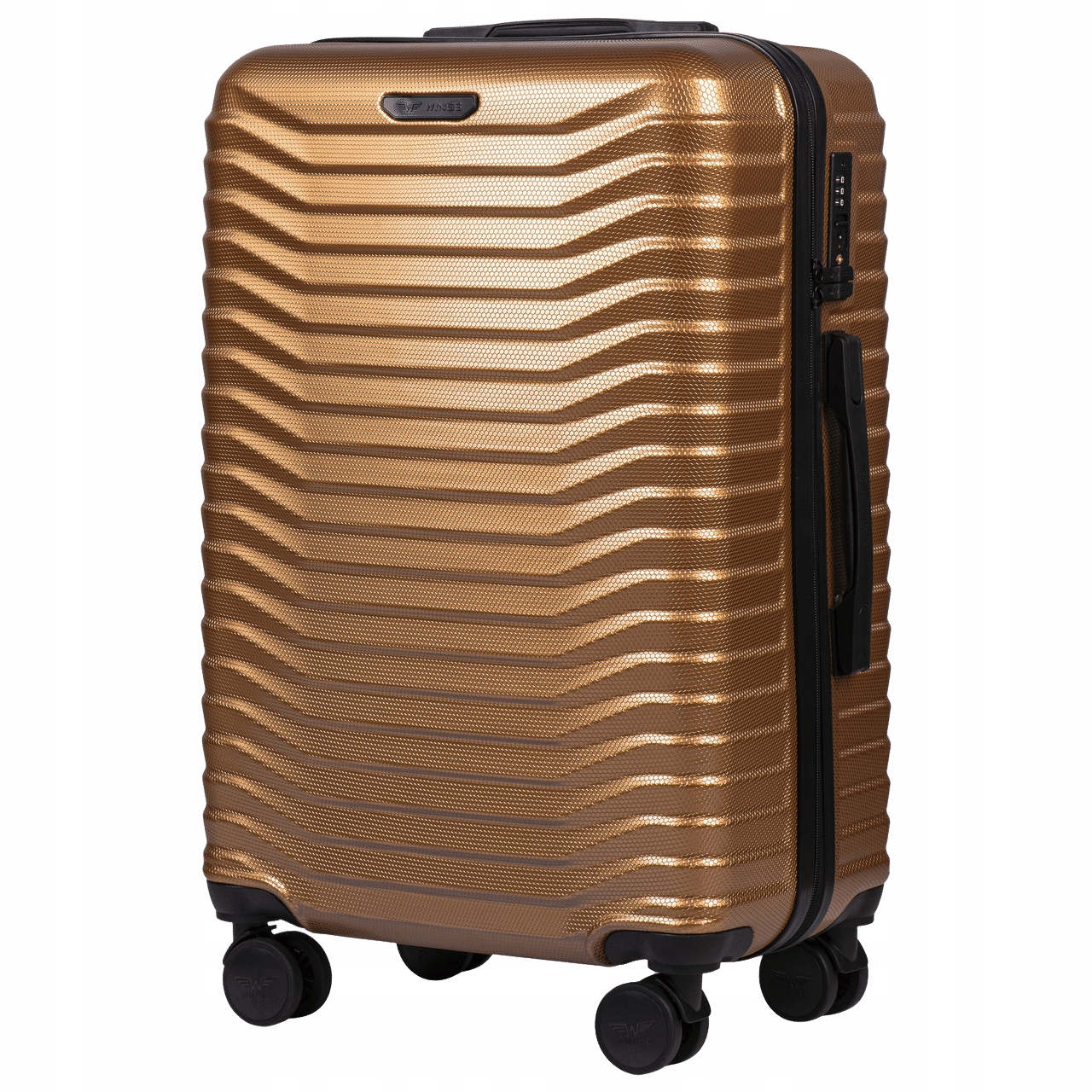 Modna Średnia Walizka M 24" Policarbon Podwójne Koła Zamek Tsa Wings 140G