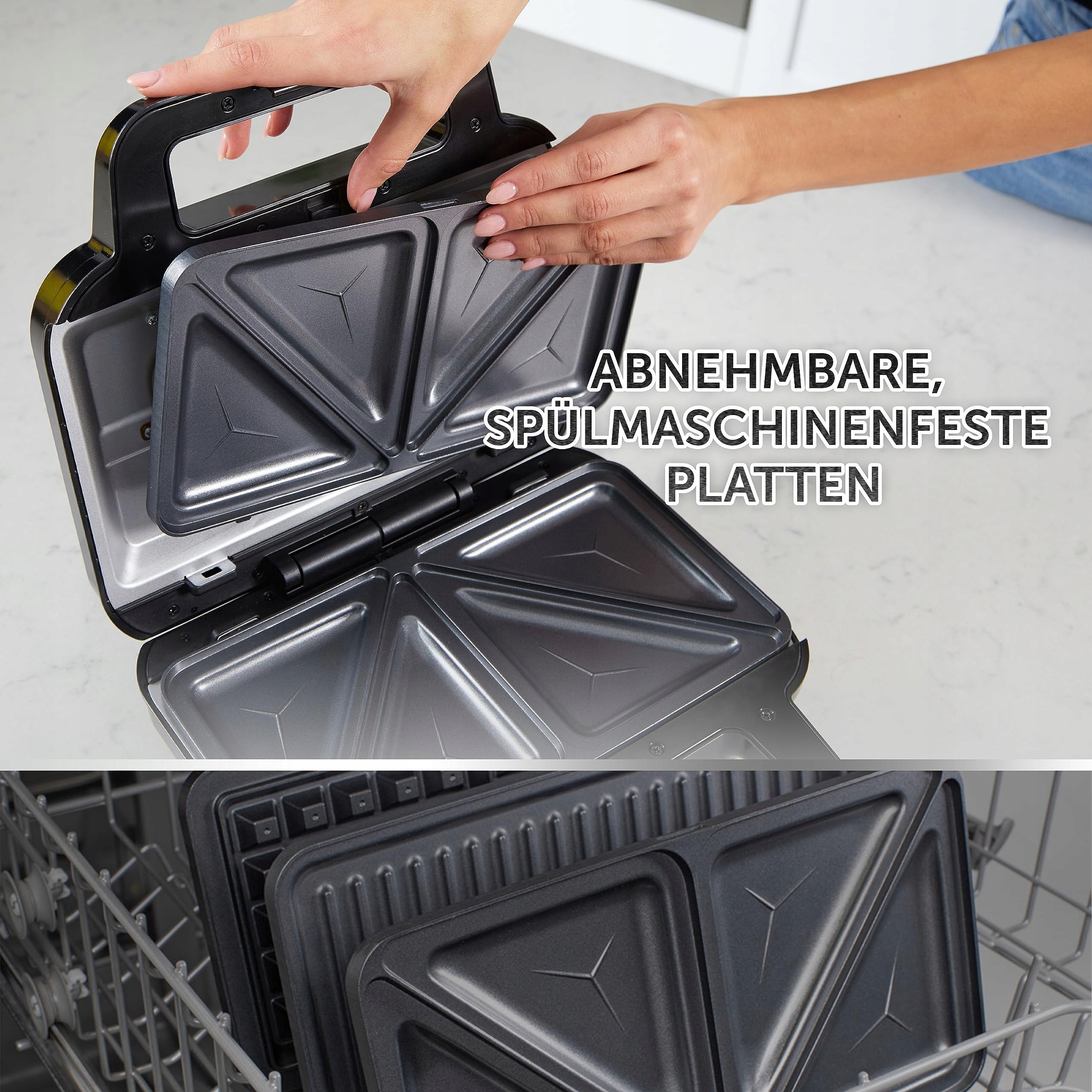 BREVILLE 3w1 Opiekacz Gofrownica Panini Czarny Stal Nierdzewna — miniatura 5