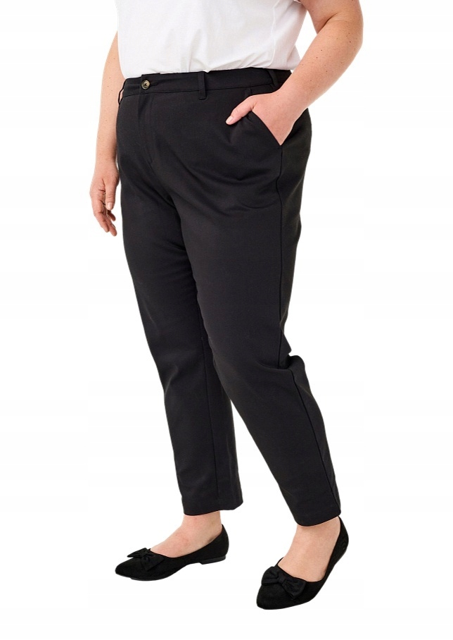 Plus Size Zizzi Elegantní Jednoduché Černé Kalhoty 014B 42