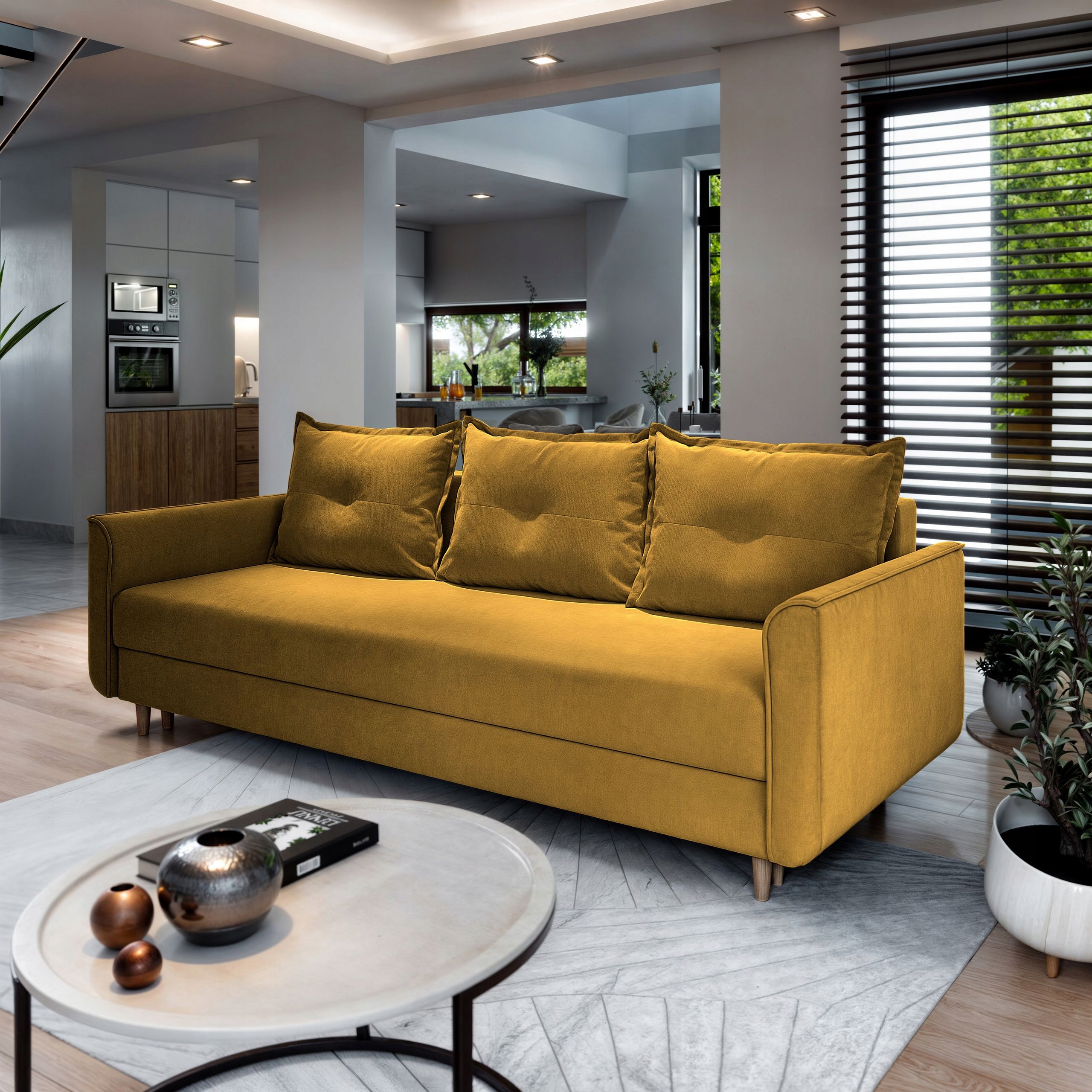 Módní rozkládací pohovka Napol Sofa, funkce spaní Do Obývacího Pokoje, pohodlný Kontejner