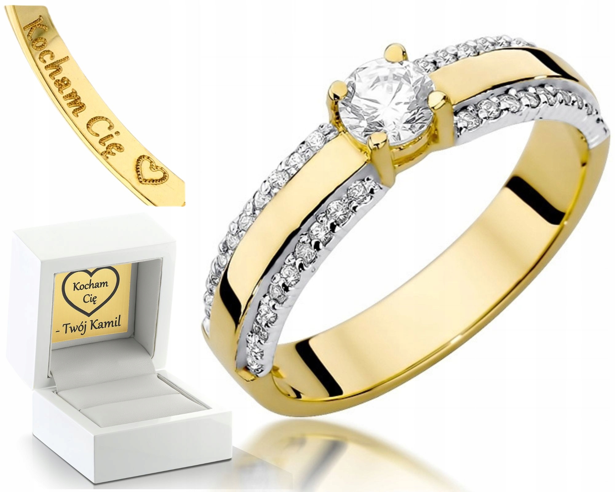 Zlatý Prstýnek S Brilianty 585 0,45 Ct Gravírování