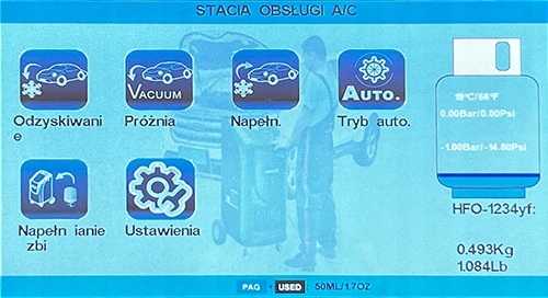 Stacja obsługi klimatyzacji DWÓCH GAZÓW R134A R1234YF Kod producenta AC-Dual