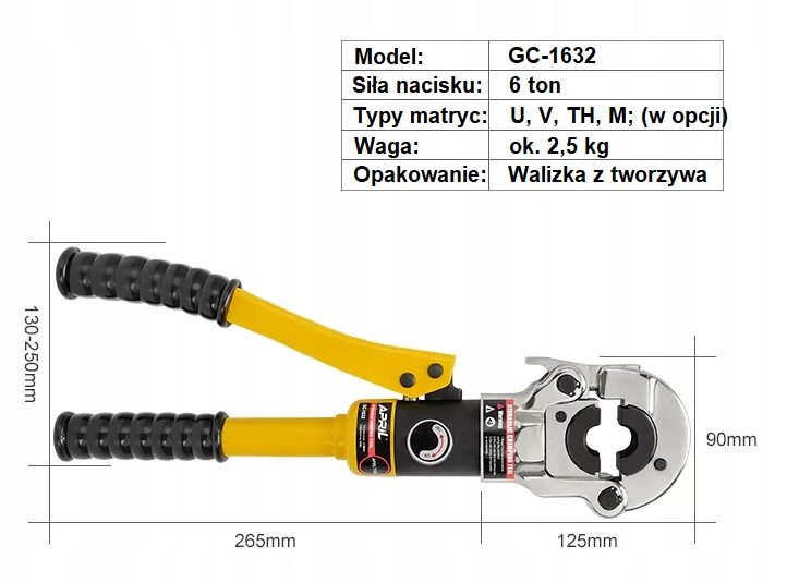 ZACISKARKA PRASA DO RUR PEX INOX HYDRAULICZNA U M Marka Vevor