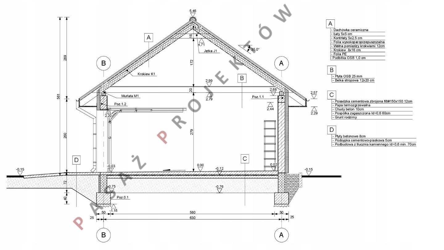 PROJEKT GARAŻU JEDNOSTANOWISKOWEGO Z WIATĄ G204 Marka inna