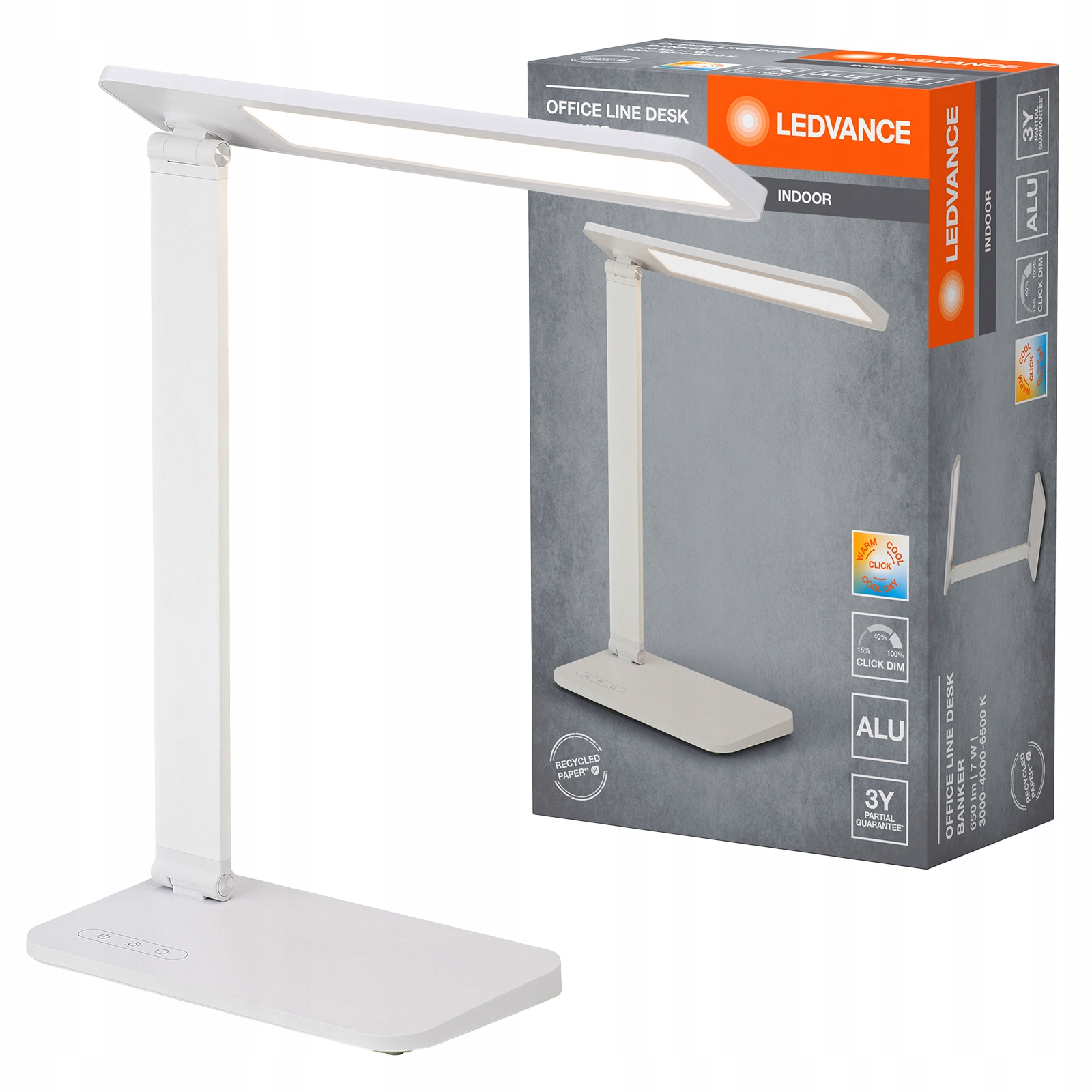 Stolová Led stolová lampa 7W 528lm Cct stmievateľná biela Office Line