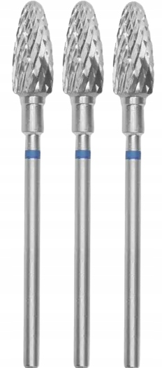 3 x Staleks Fréza ze slinutého karbidu Kužel Kulatý Modrý Průměr 6 mm