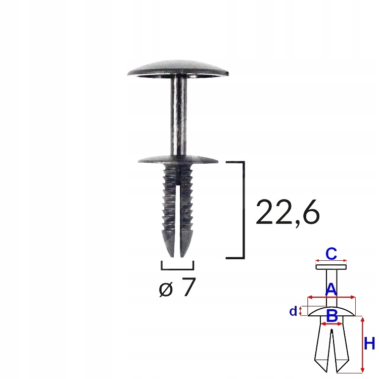 Spinka podsufitki Ford Transit 10szt. Numer katalogowy części C10100
