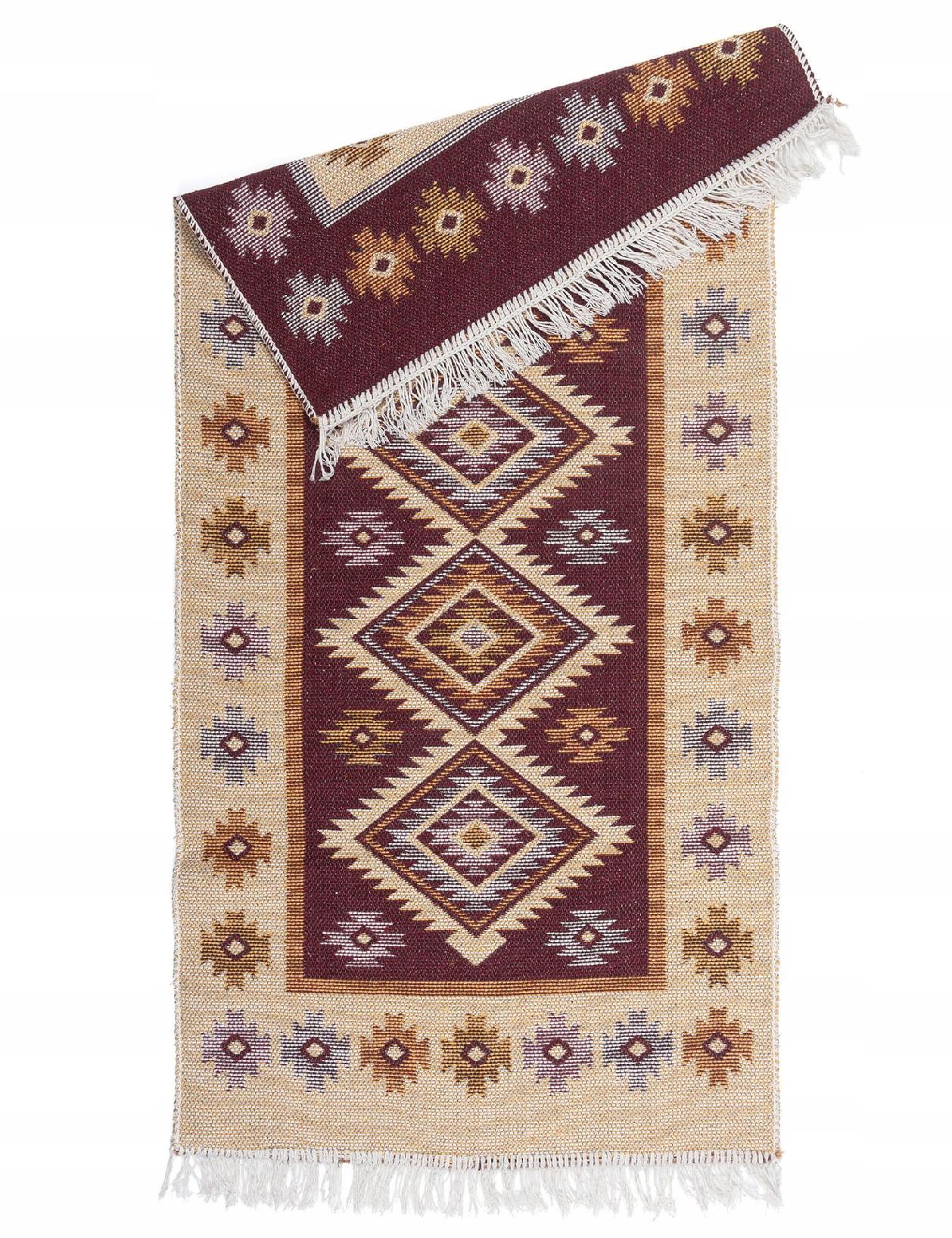 

Dywan kilim tkany dwustronny wzór 60x120 cm śliwka