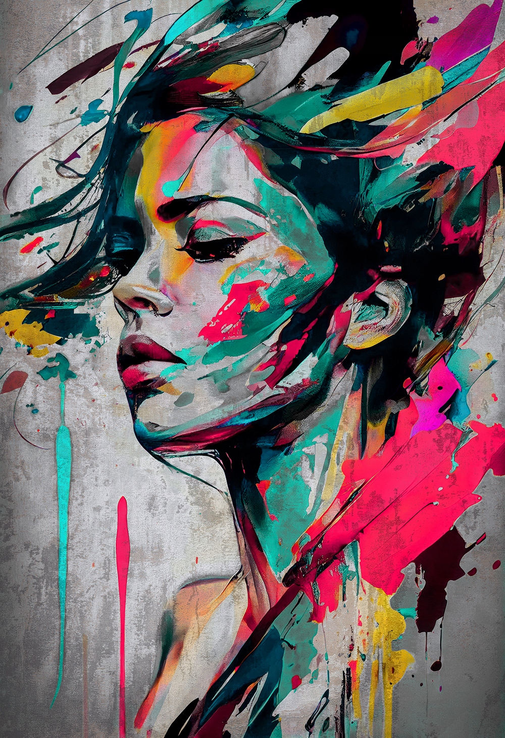 Obraz na plátně Canvas Paint Face 70x100