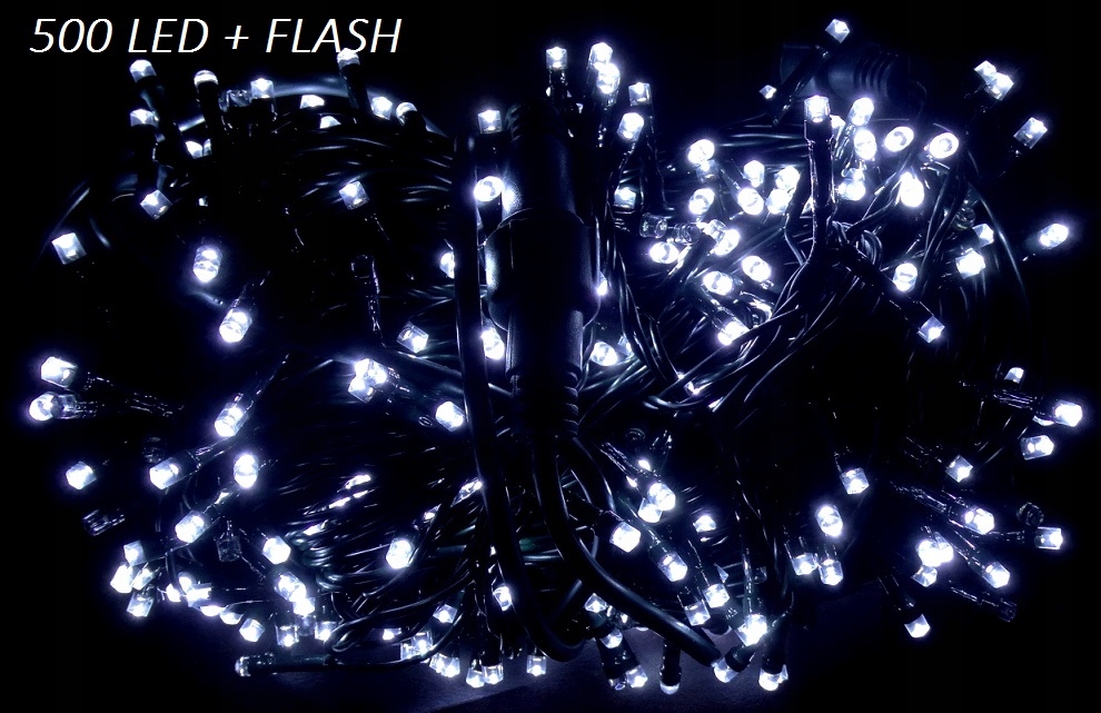 

Lampki Choinkowe 500 Flash Białe Zimne Z Fleszem