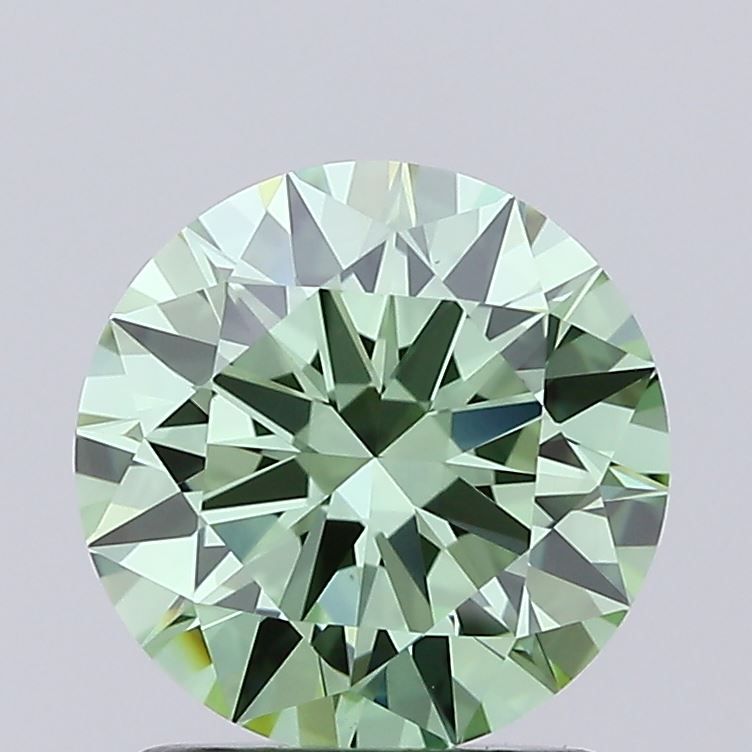 Diament laboratoryjny kolorowy 1.5ct ROUND Fancy Vivid Green VS1 (IGI)