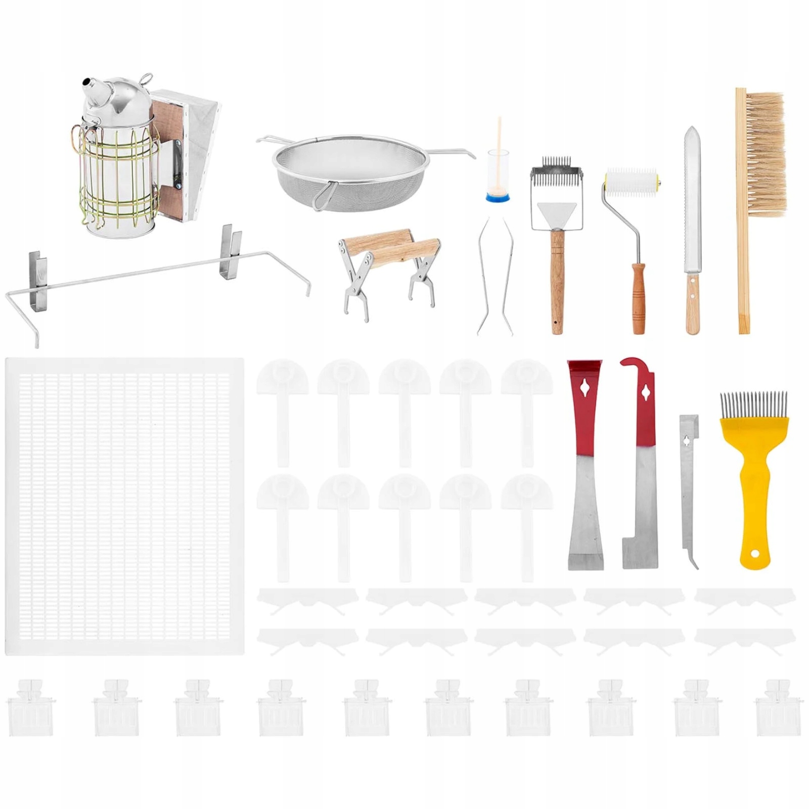 Sada včelárskych nástrojov, vysávač sekáčov, uchopovače, sito, pasce 37