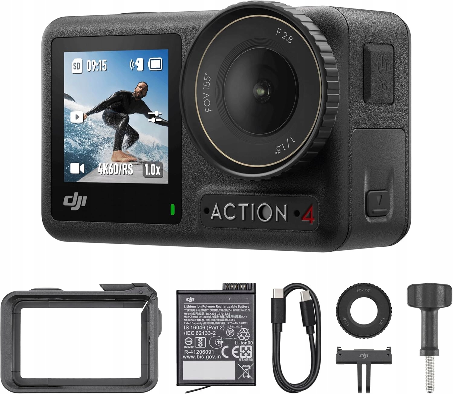 Dji Osmo Action 4 Essential Combo, sportovní kamera 4K/120 fps