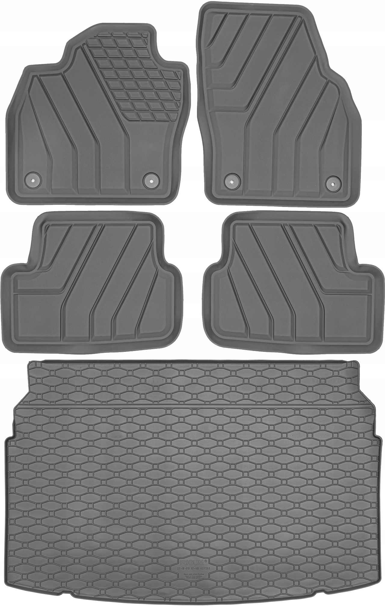 Volkswagen Polo VI Hatchback 2017 – rohož batožinového priestoru gumové rohože