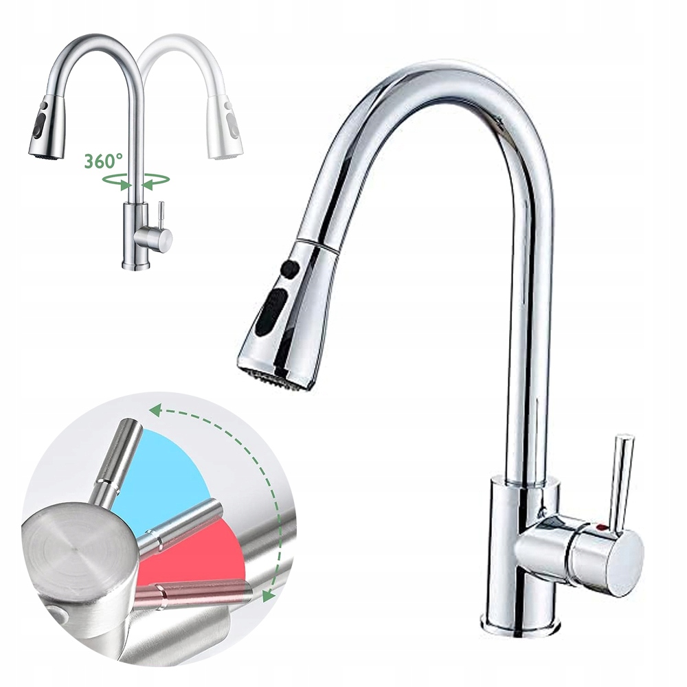Kuchyňská Baterie S Flexibilním Výsuvným Výtokem, Teplá A Studená Kuchyňská Baterie
