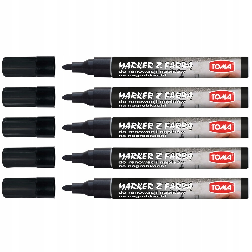 MARKER Z FARBĄ DO RENOWACJI NAGROBKÓW Czarny 5szt