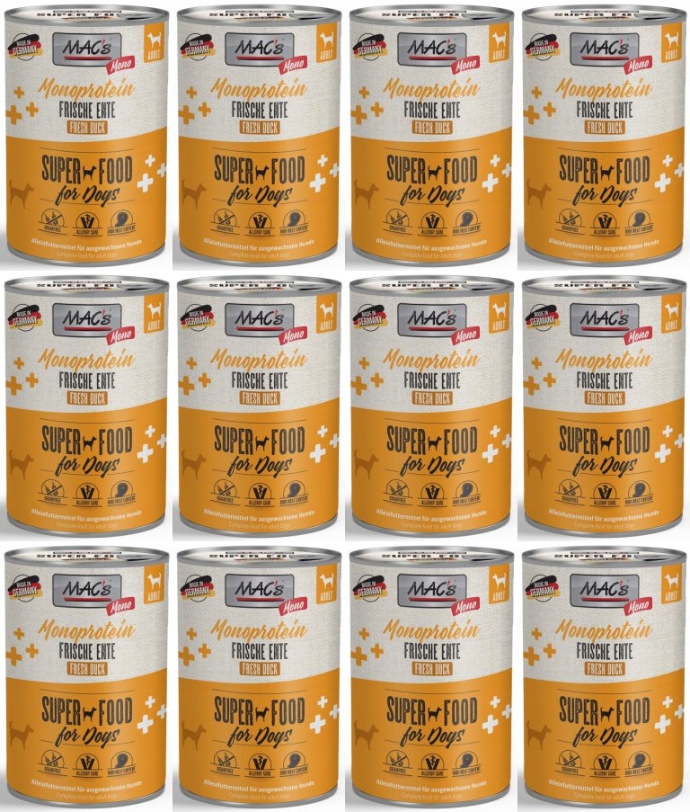 Levně MAC's Pes Monoprotein Kachna 12 x 400 g