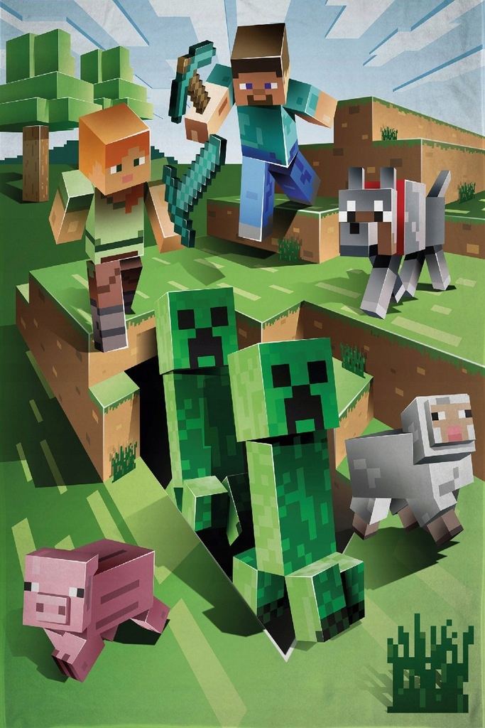 ZESTAW KOC POLAROWY PODUSZKA MINECRAFT STEVE ALEX EAN (GTIN) 5904209604562