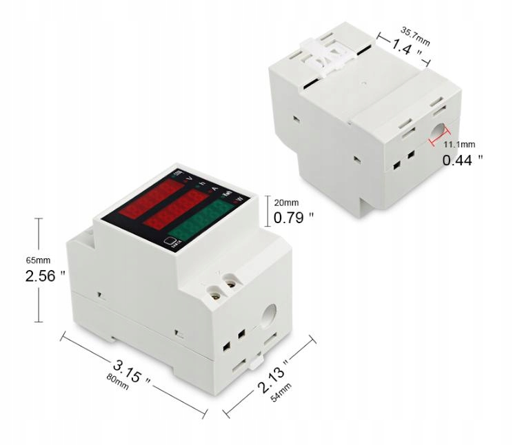 Miernik 4w1 LICZNIK ENERGII WATOMIERZ AMPEROMIERZ DIN 125A 300V COSfi RMS Kod producenta D52-2066