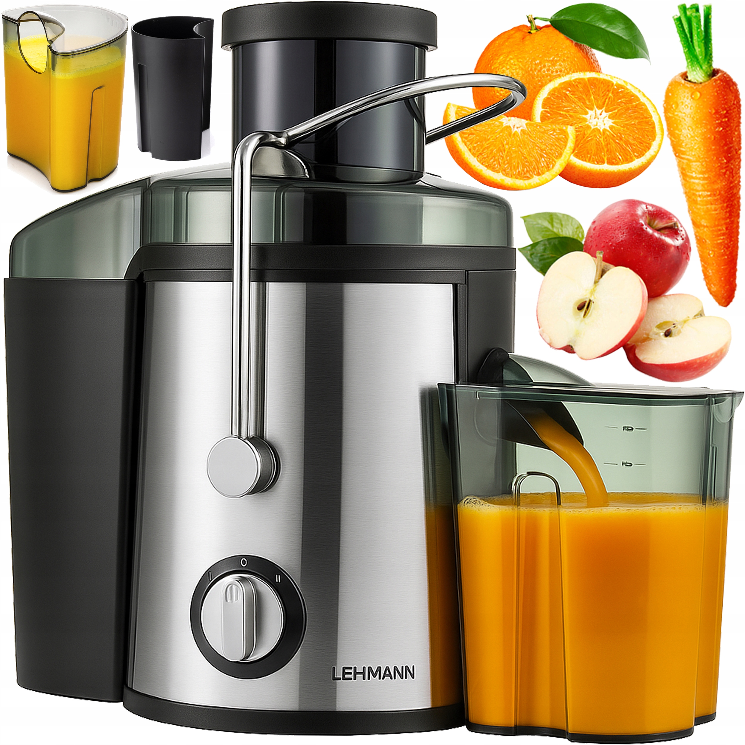 Sokowirówka Do Owoców I Warzyw Wyciskarka Wysokoobrotowa Lehmann Duży Otwór