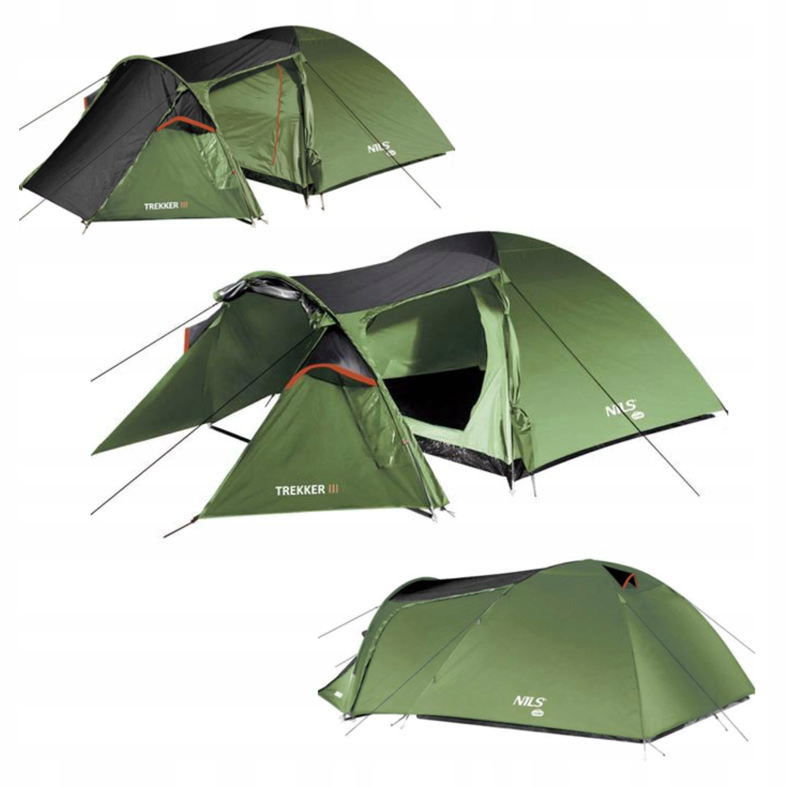 Nils Camp NC6312 Stan 3-místný kempingový rodinný zeleno-šedý