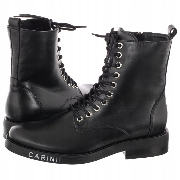 Kožené dámské boty Boty Carinii černé B8769-E50
