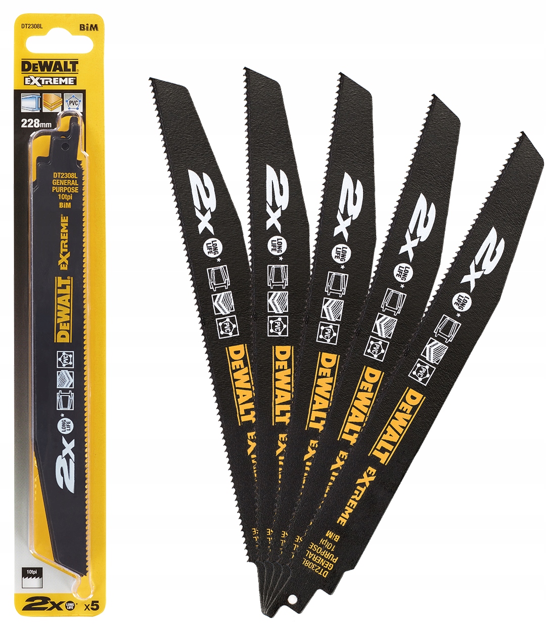 Pilové listy šavlové 228 kov Pvc Dewalt DT2308L