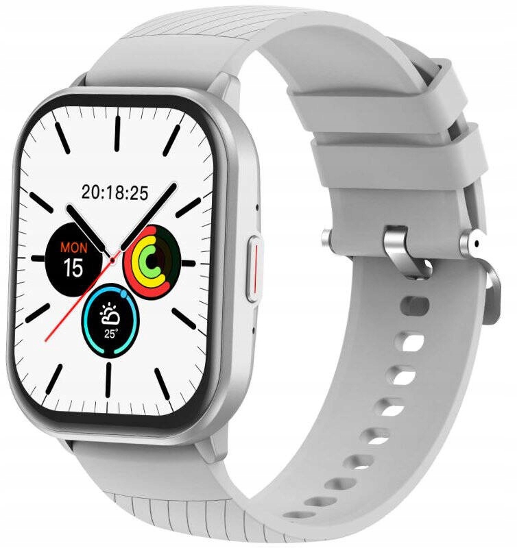 Chytré Hodinky Rubicon RNCF34 Stříbrný Puls Tepová Frekvence Tlak Kroky Hovoru