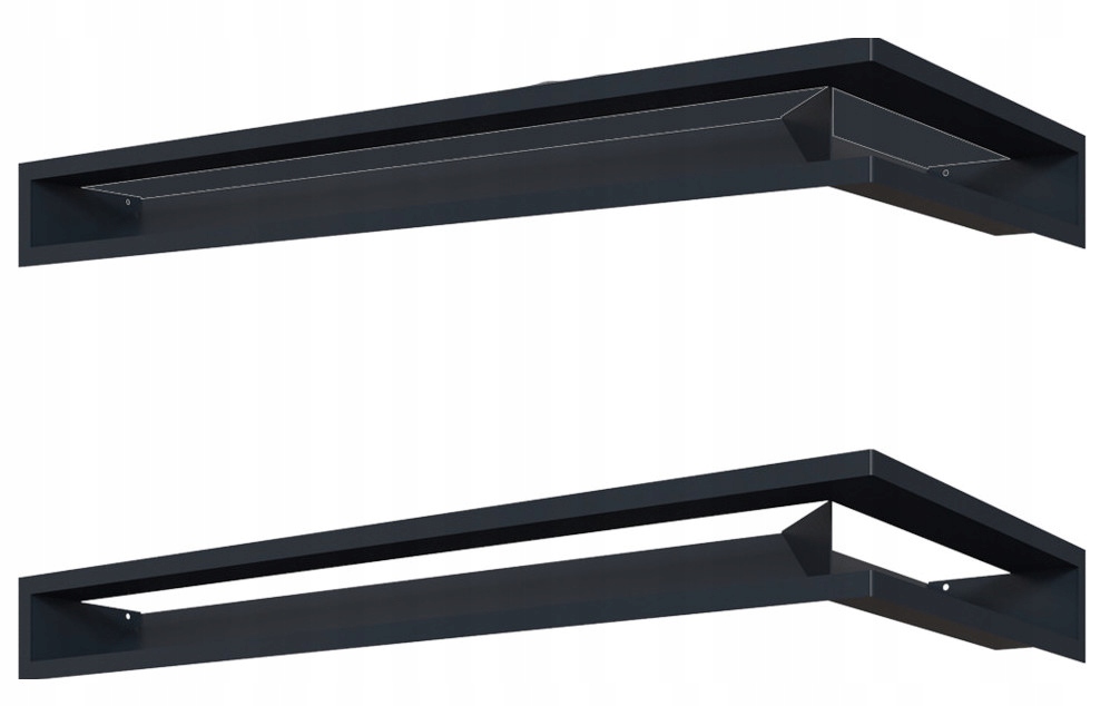 Krbová mřížka rohová černá Luft 800x400x90 pravá 2ks kompet