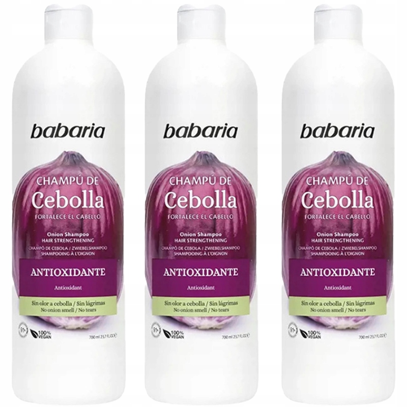 3x Babaria Cebolla cibulový šampon stimulující růst vlasů 700 ml