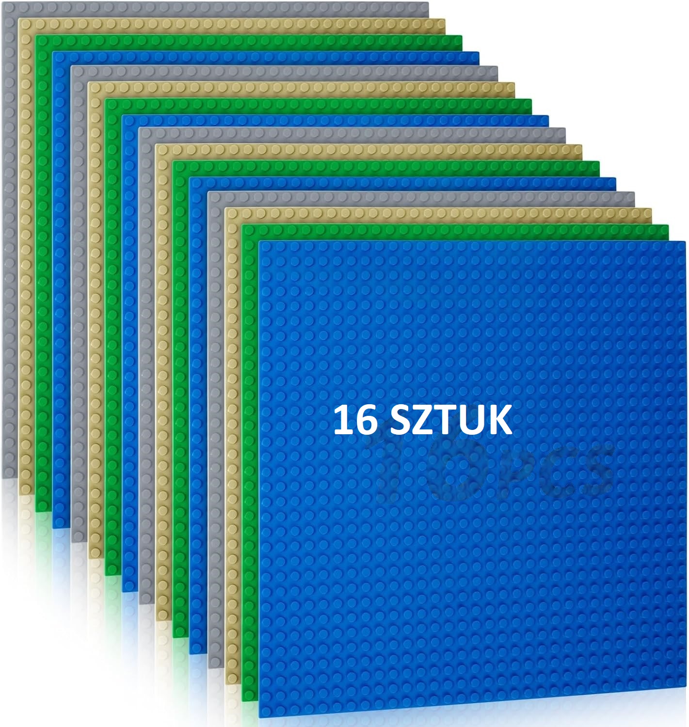 Płytka Konstrukcyjna Do Klocków Podstawka 25,5X25,5CM 16 Sztuk Zestaw Kolor