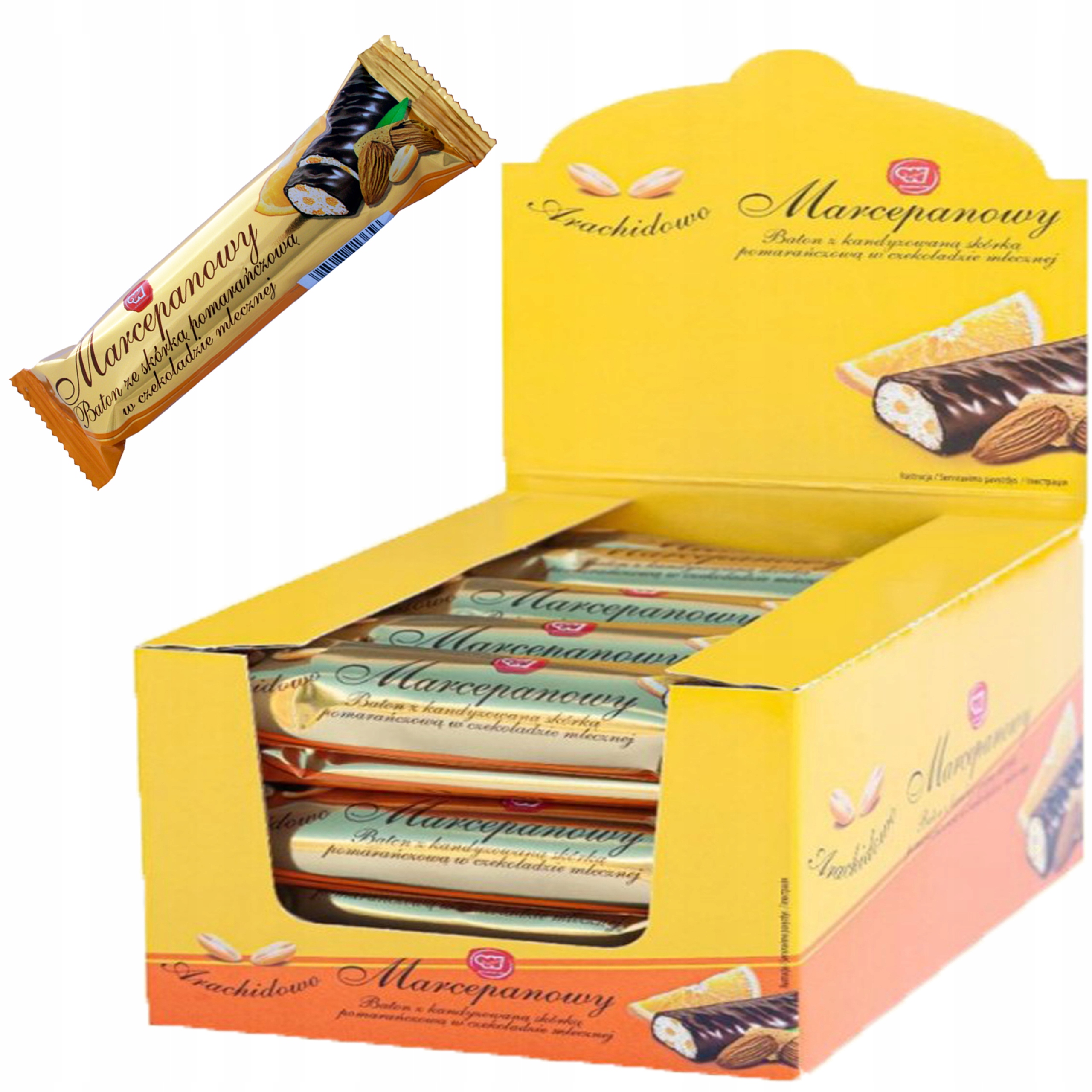 Levně Marcipánová tyčinka v čokoládě s pomerančovou kůrou 25x50g Wolność