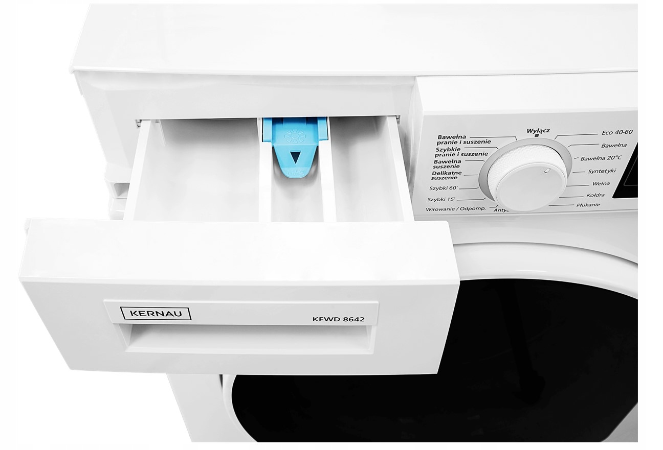 Pralko-suszarka Kernau KFWD 8642 8/6kg 15programów Funkcje pralki automatyka wagowa