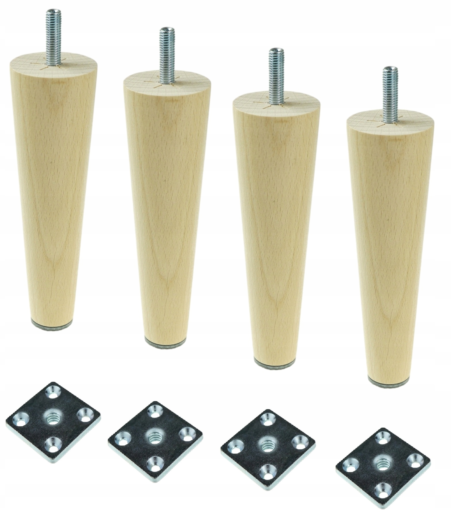 

15 CM Nóżki Drewniane Lakier blachy zestaw